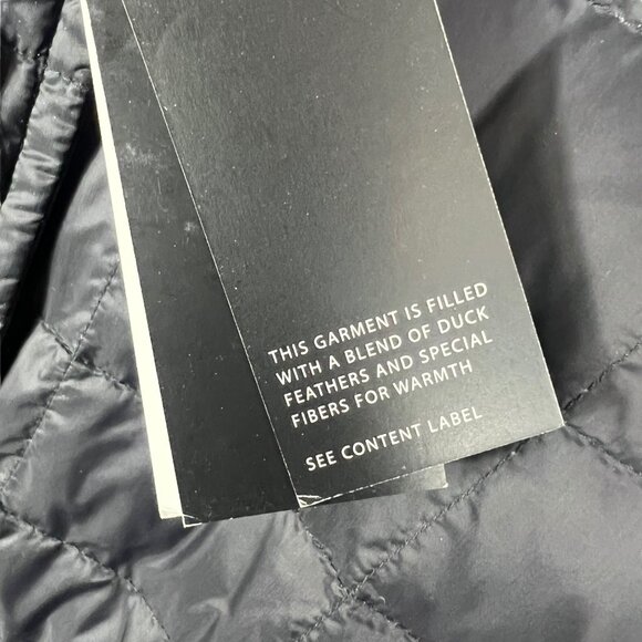 NWT Jones New York Quilted Reversible Down Duck Feather Coat in Black Size XL - Picture 4 of 10